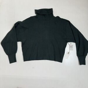 Good American Ribbed Turtleneck Dark Pine Womens‎ Size XL New With Tags Cropped